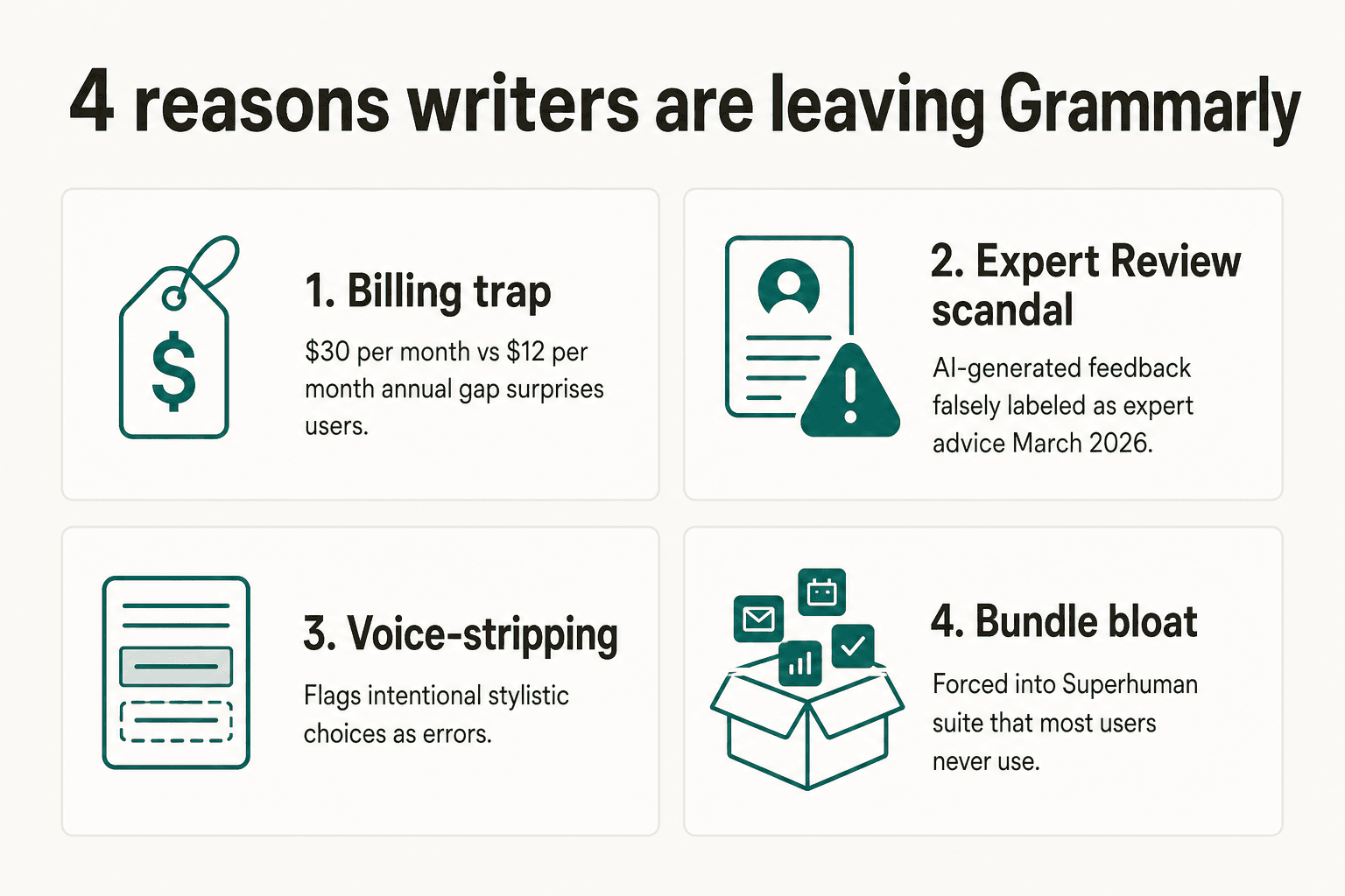 4 reasons writers are leaving Grammarly in 2026