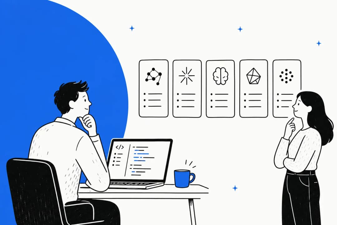 Editorial illustration representing a comparison of AI coding model alternatives to Kimi K2.7 Code