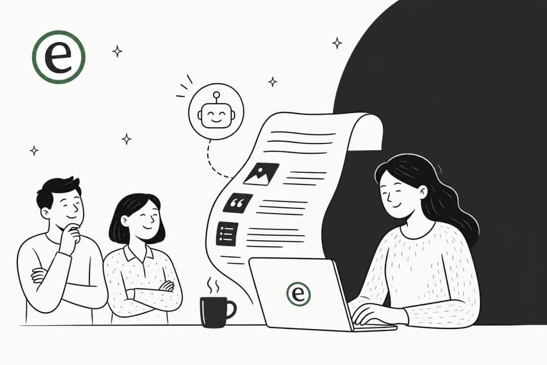 Illustration of free AI blog writer tools drafting long-form content