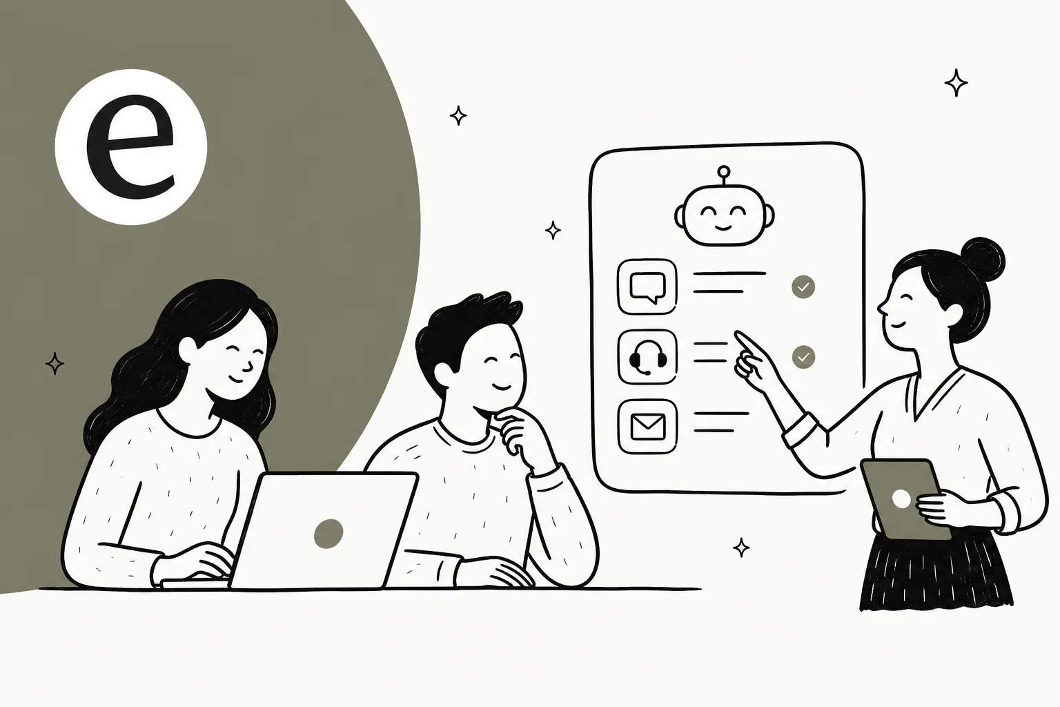 Editorial illustration for a roundup of the best chatbot services in 2026