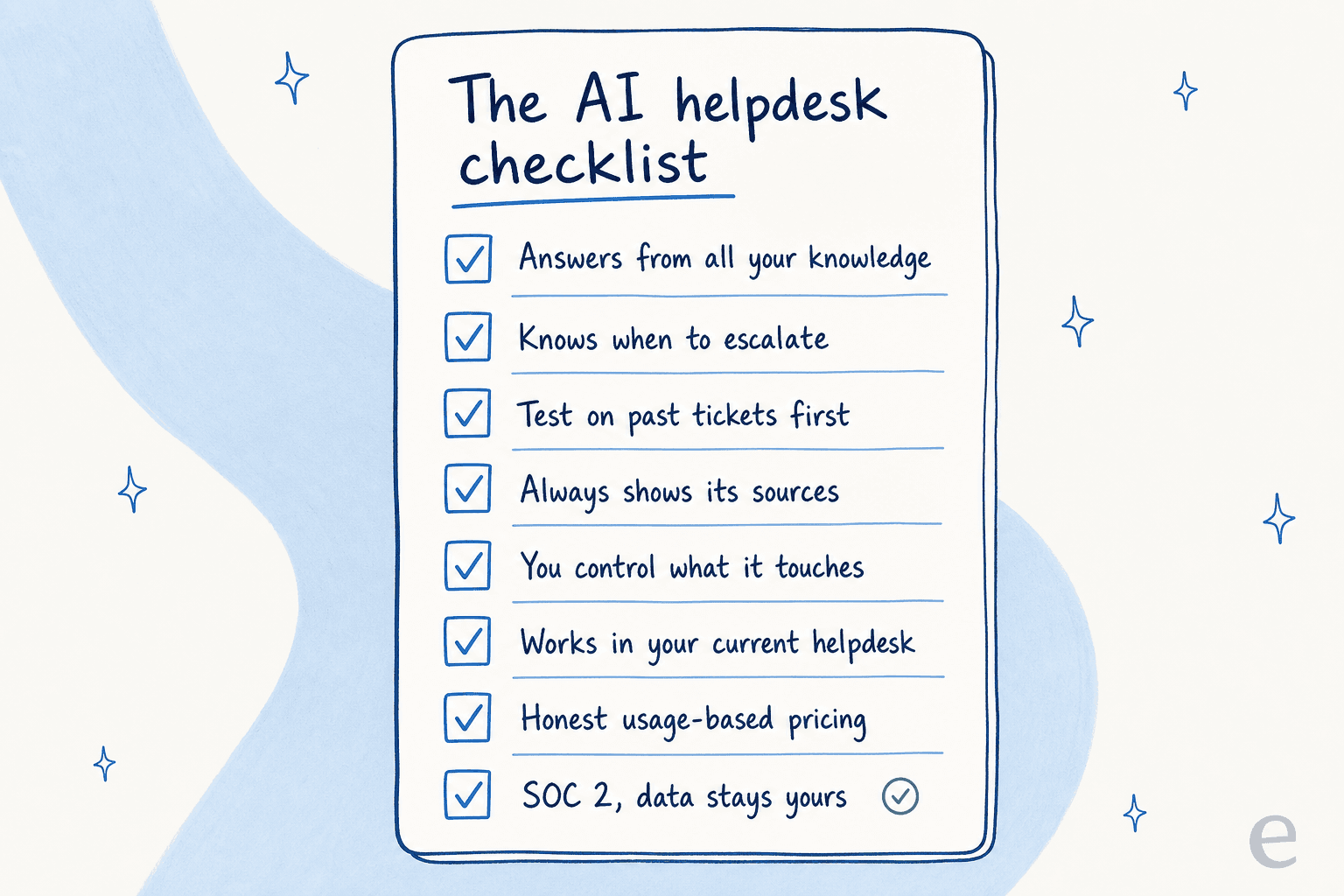 The AI helpdesk evaluation checklist: eight things to score every tool against