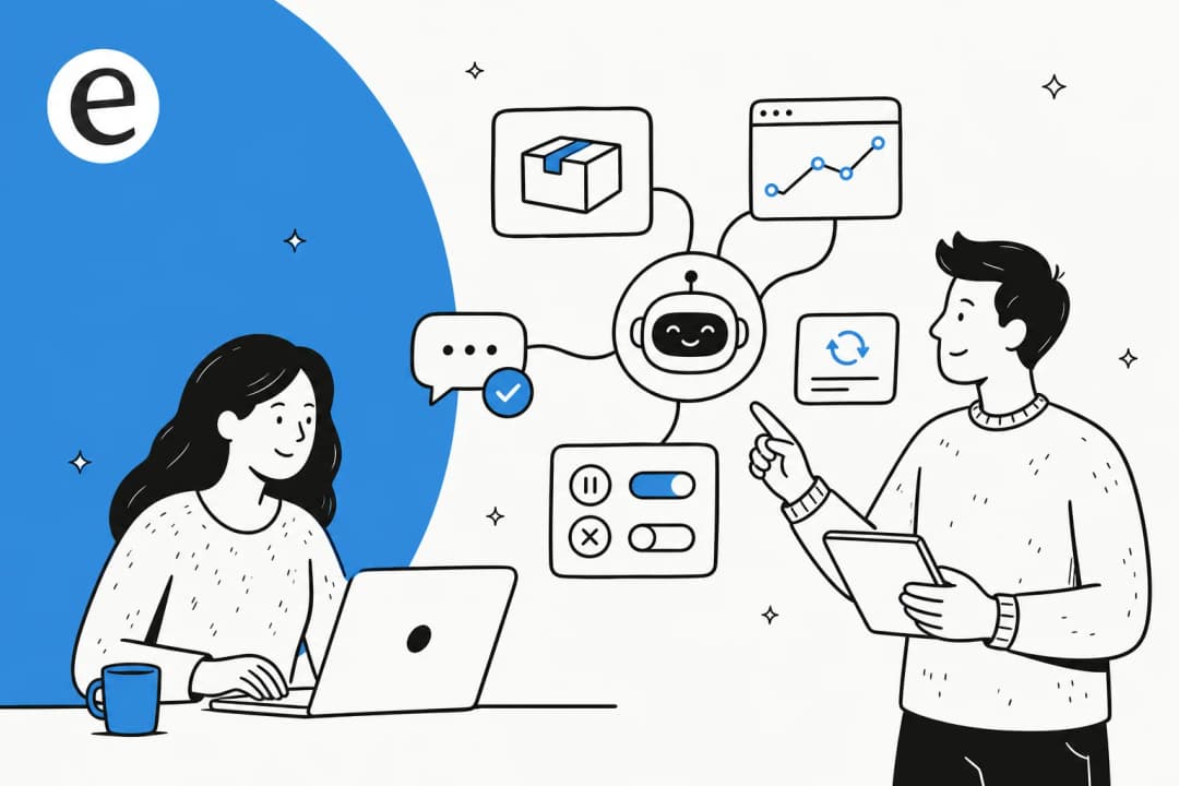 Illustration of AI handling subscription support: billing, pause, cancel, and renewal flows