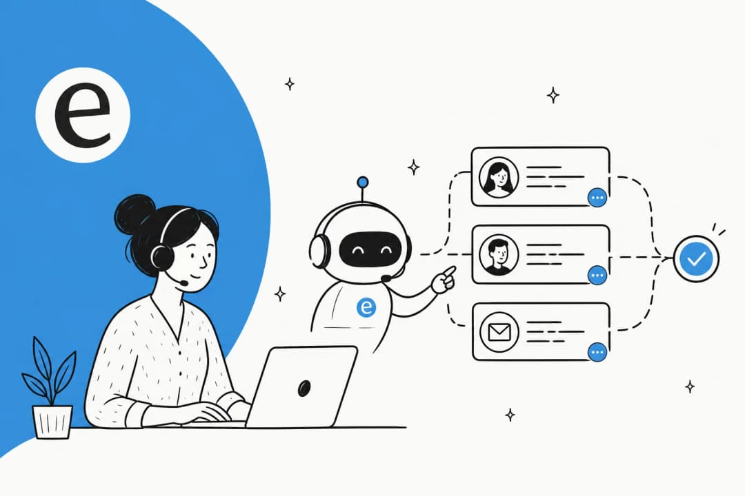 A support agent and an AI assistant resolving customer tickets together