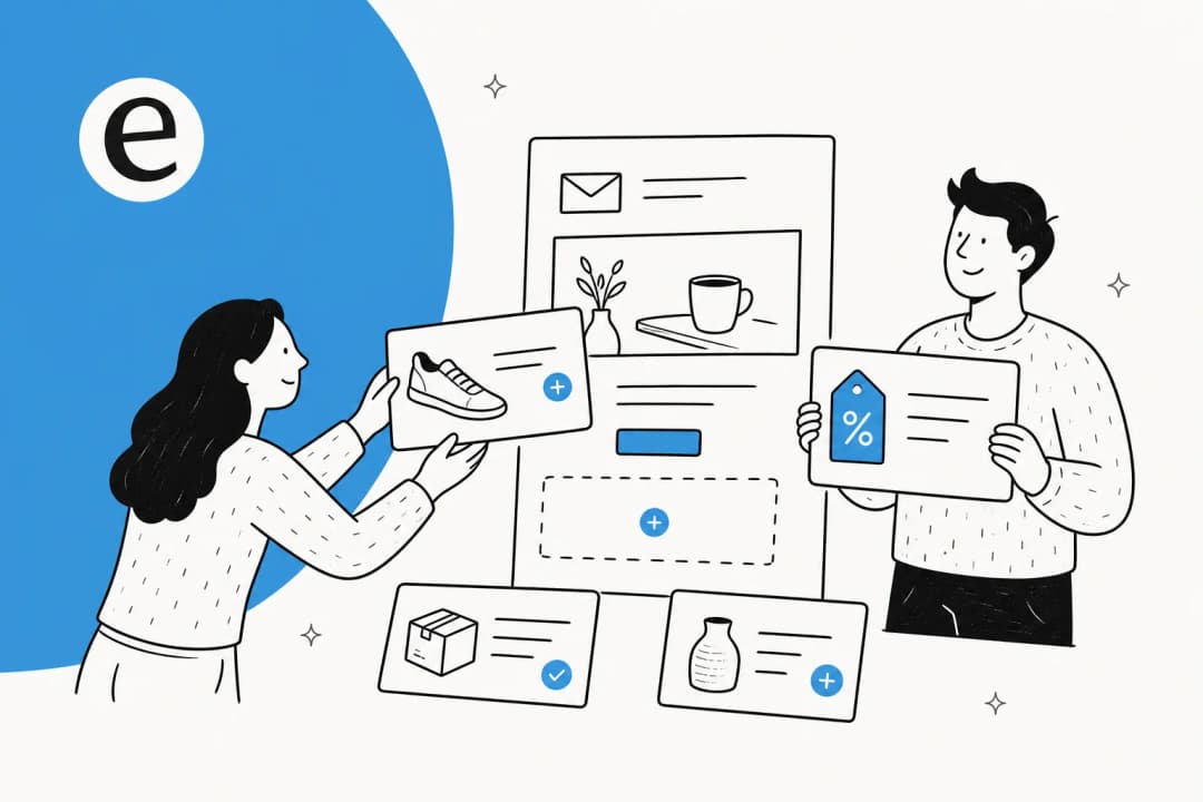 An AI teammate assembling an ecommerce email newsletter from real store material