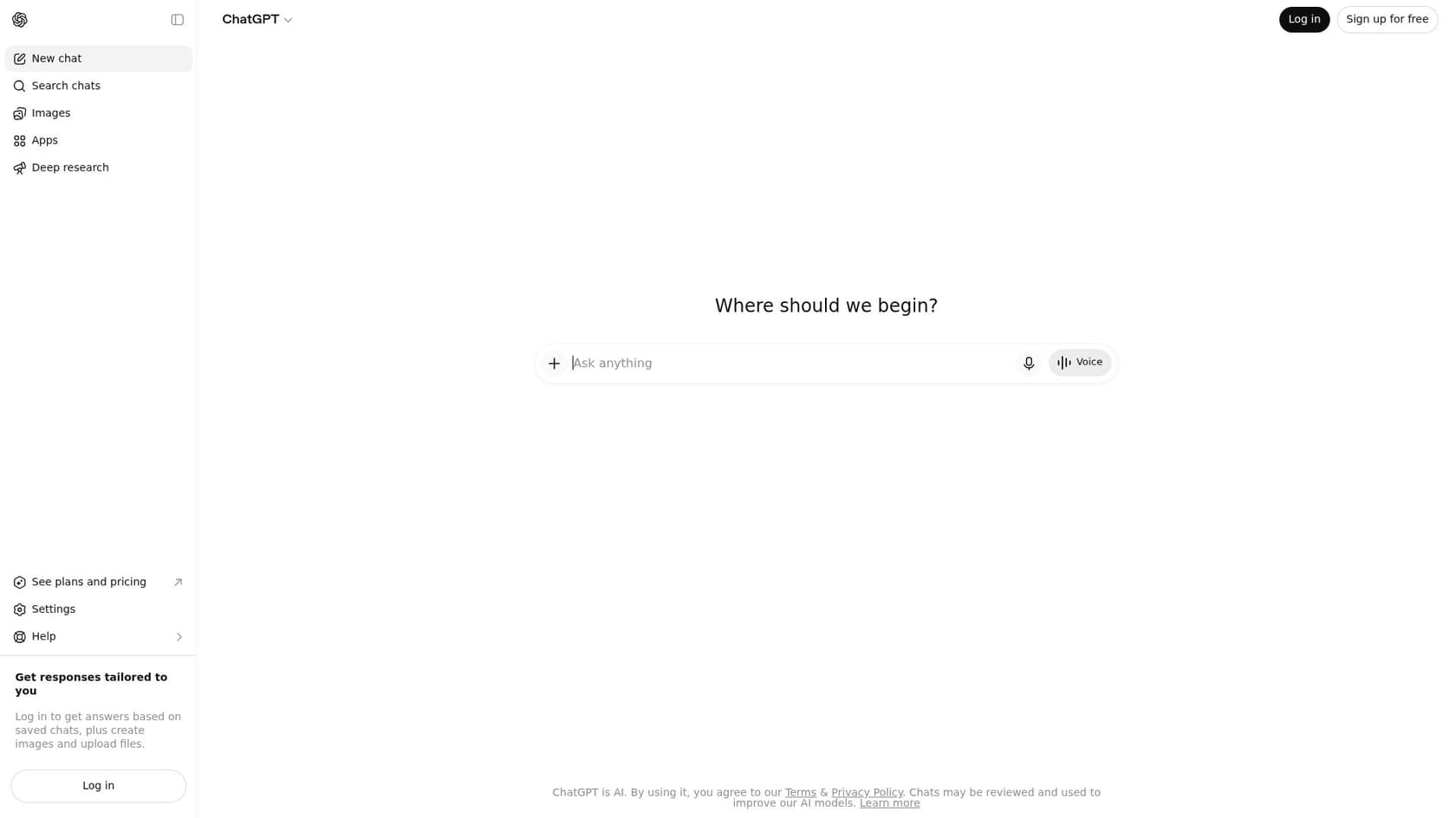 ChatGPT interface, as taken from OpenAI
