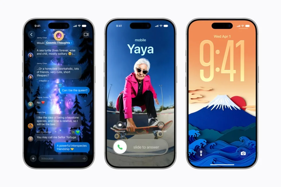 Image Playground generating personalized images across Messages, a Contact Poster, and a Lock Screen, as taken from Apple