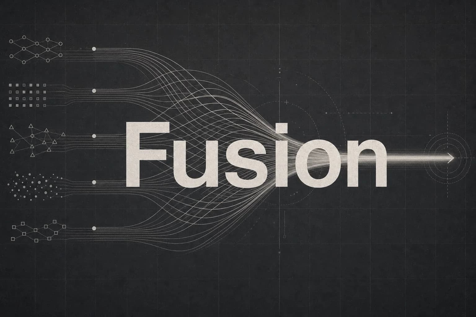The Fusion launch graphic from Cognition, showing multiple model streams converging into one, as taken from Cognition