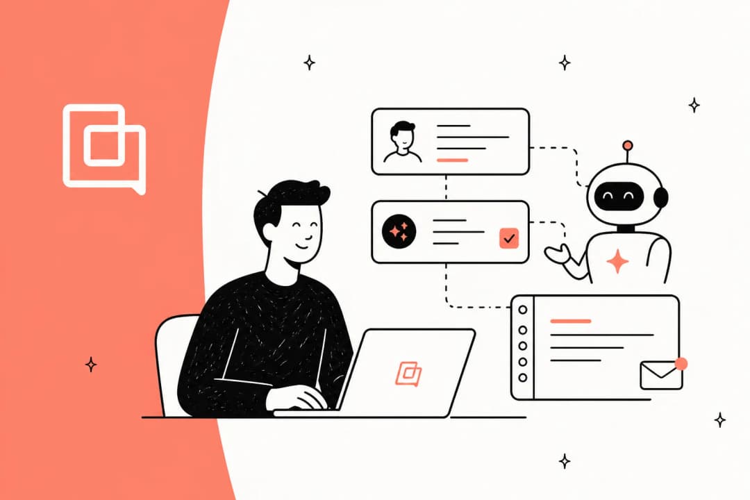 Illustration of an AI agent plugged into a Gorgias helpdesk inbox