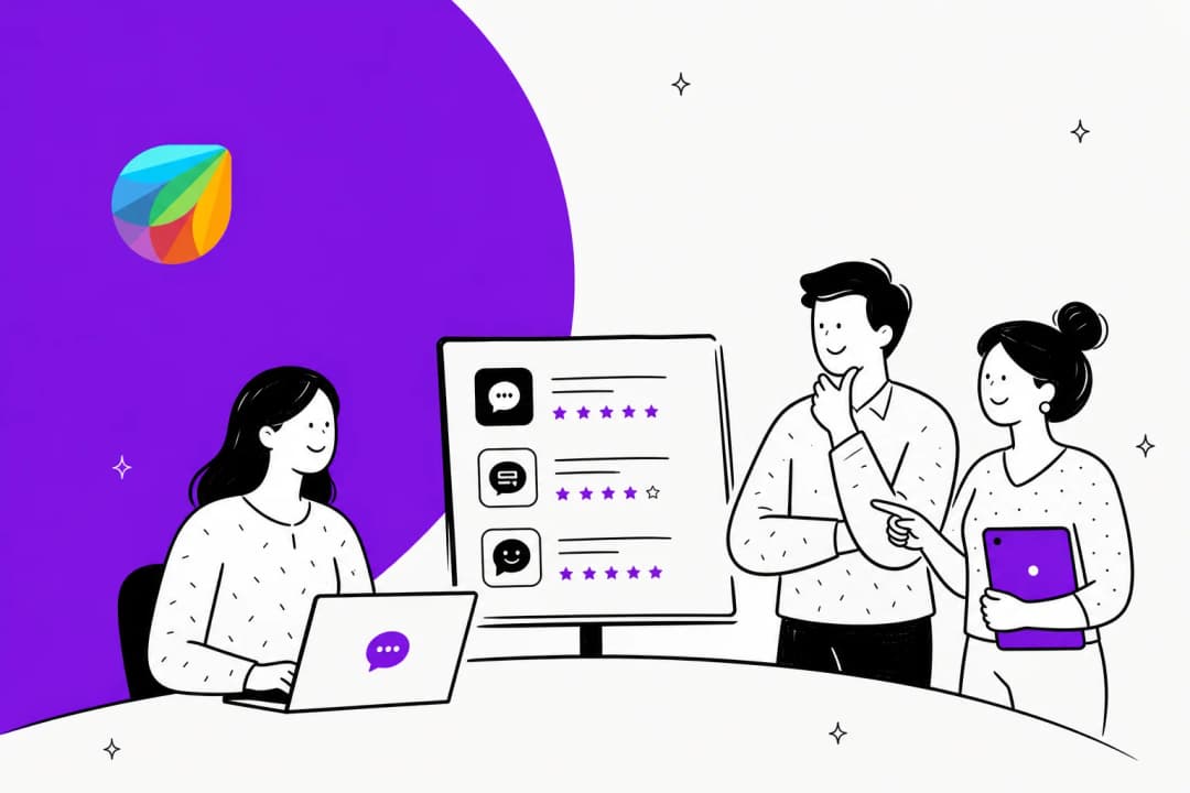 Illustration of customer support and live chat tools lined up as Freshchat alternatives