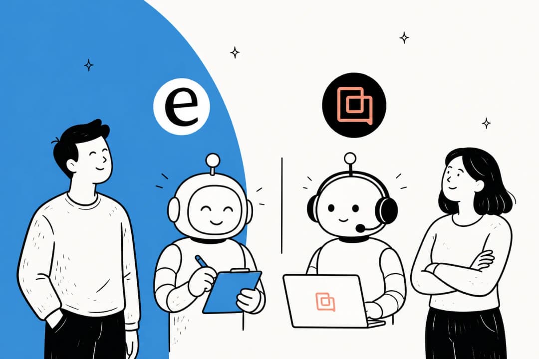eesel and Gorgias logos on a comparison banner for AI customer support agents