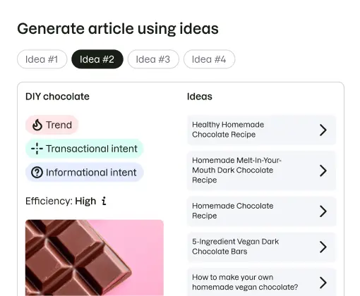 Semrush content toolkit generating article ideas from a keyword, as taken from Semrush