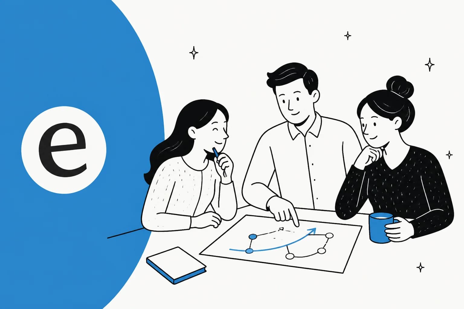 Illustration of a customer strategy plan being mapped out