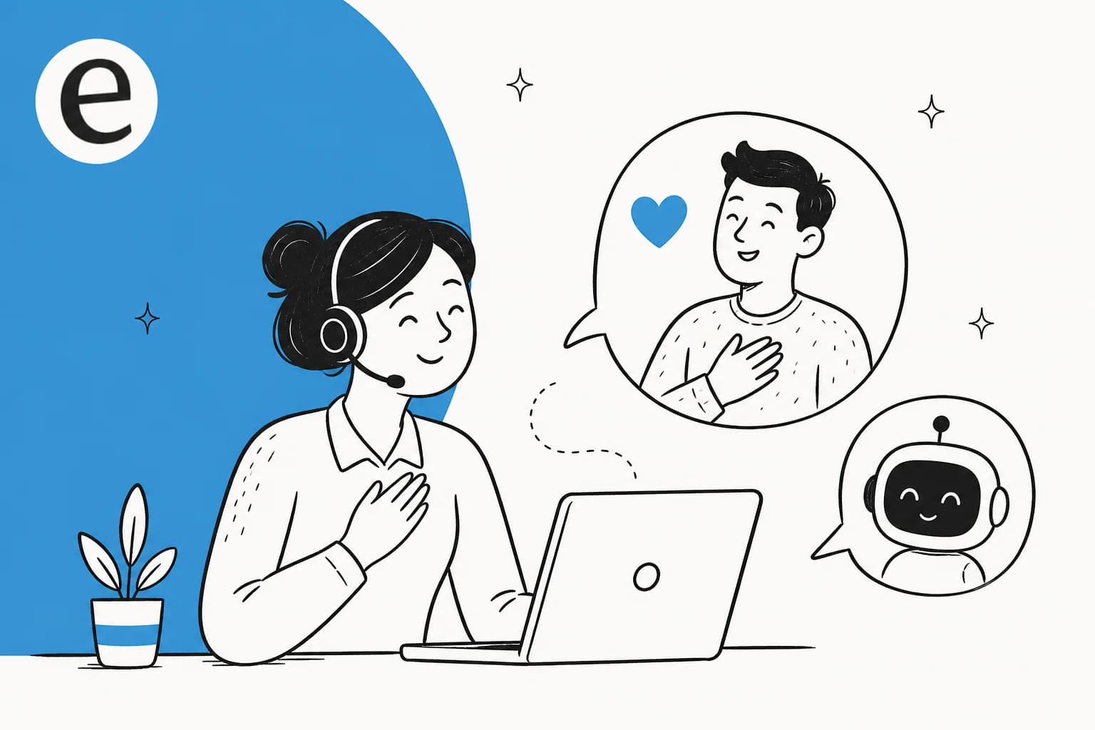 Illustration representing emotional intelligence in customer service