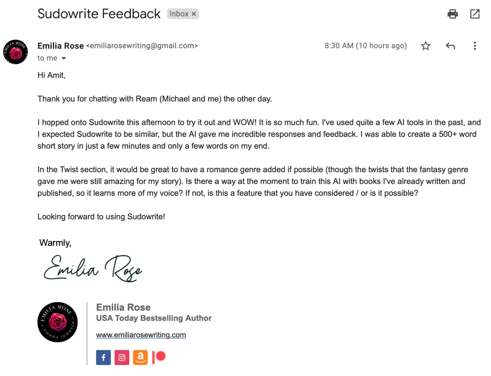 Sudowrite's fiction-writing editor, as taken from Sudowrite