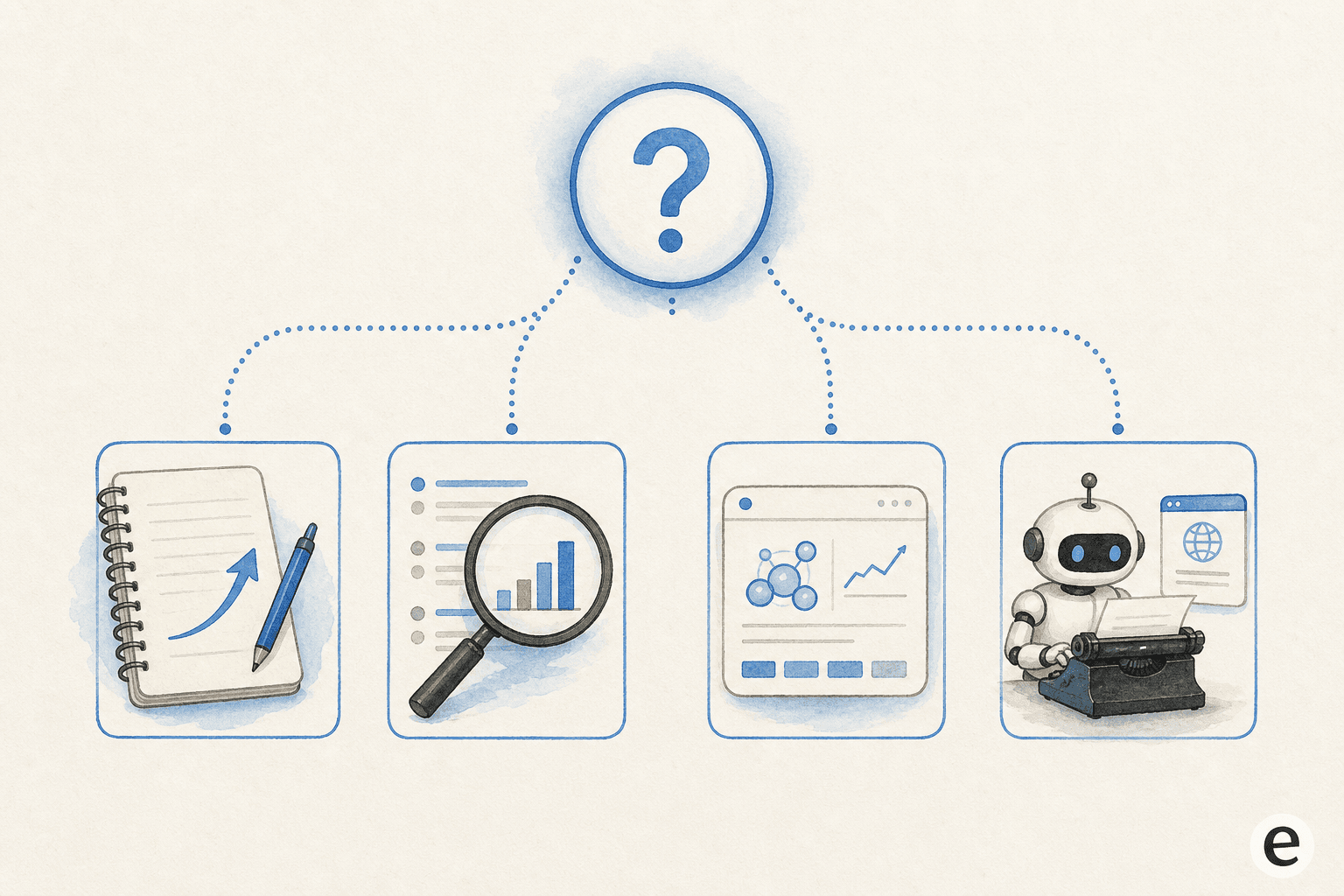 A decision-tree diagram with four branches from a central question: autonomous publishing, brand-voice long-form writing, SEO and ranking depth, or AI citation tracking - each leading to a different type of Writesonic alternative.
