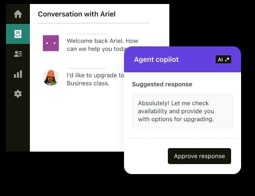 Zendesk Agent Copilot showing a suggested response, as taken from Zendesk