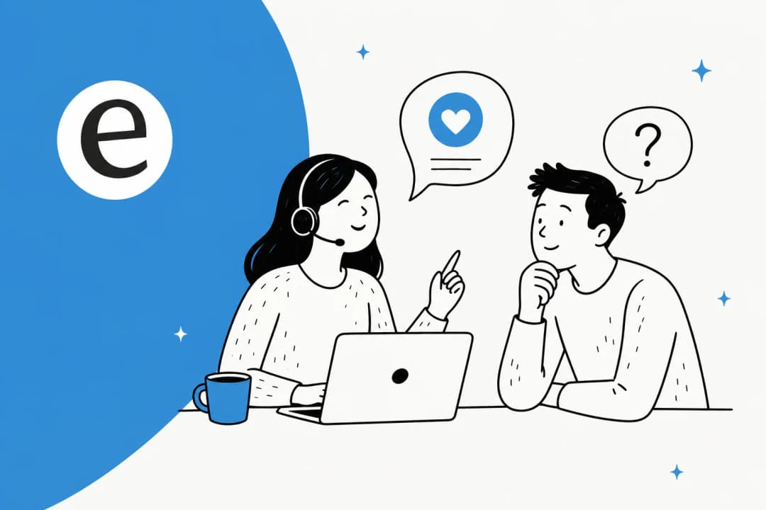 Illustration of product feedback questions flowing from customer conversations into a roadmap