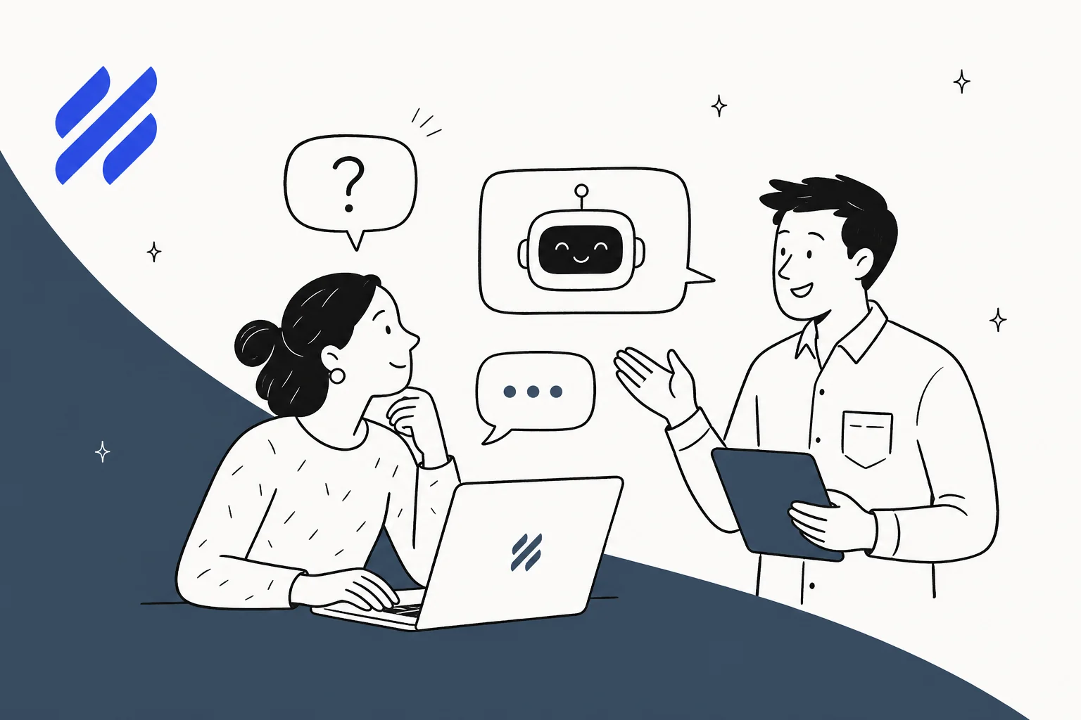 Illustration of adding AI to a Help Scout support inbox