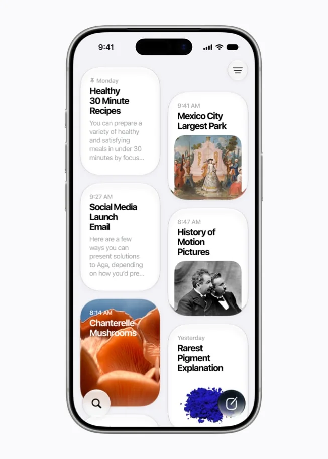 The new dedicated Siri app showing synced conversation history cards, as taken from Apple