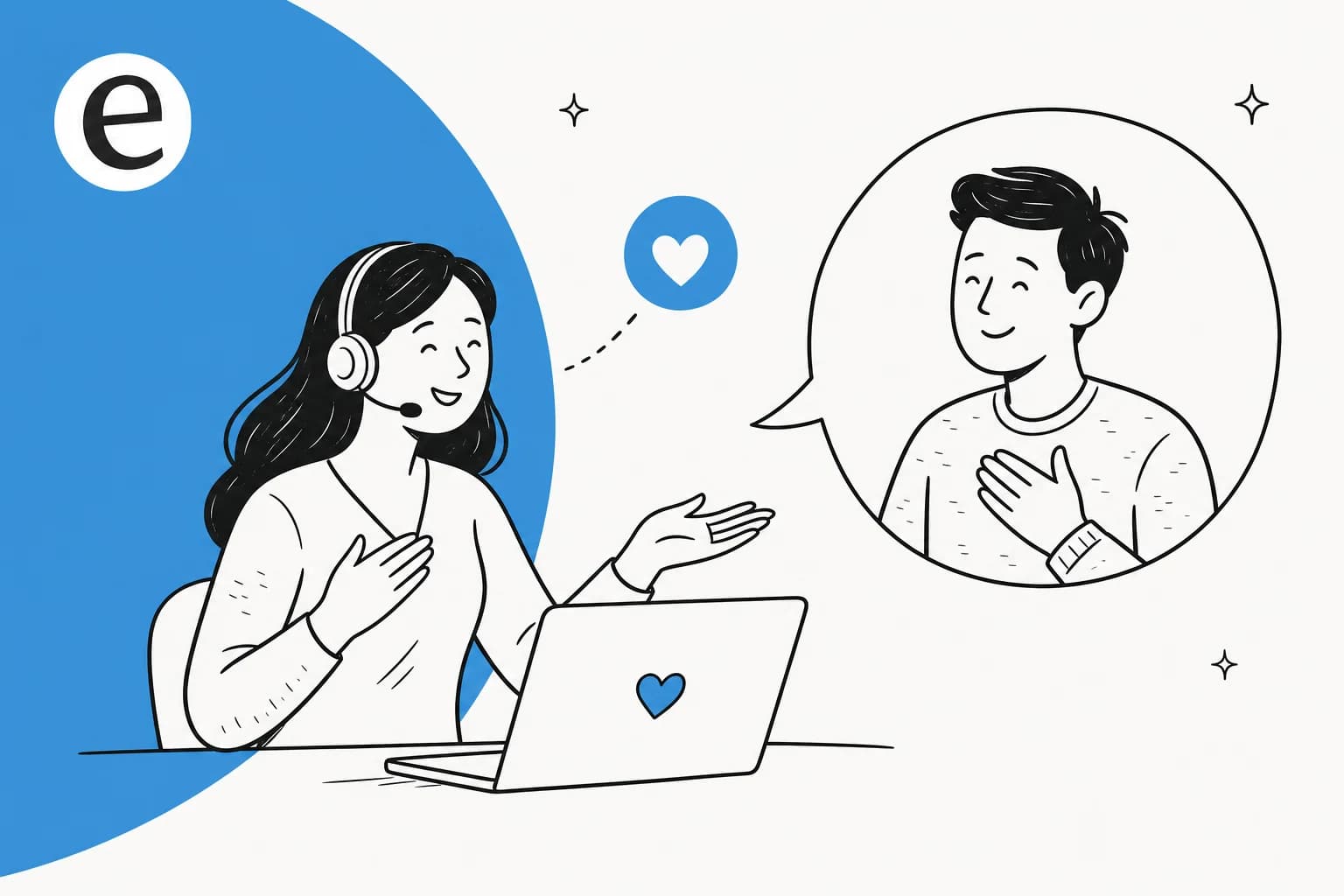 Illustration representing empathy in customer service