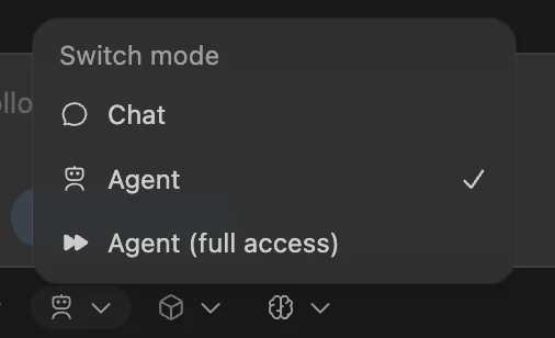 Codex approval mode switcher in the VS Code extension, as taken from OpenAI Codex docs