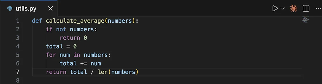 VS Code editor toolbar with the Spark icon - the entry point for the Claude Code panel