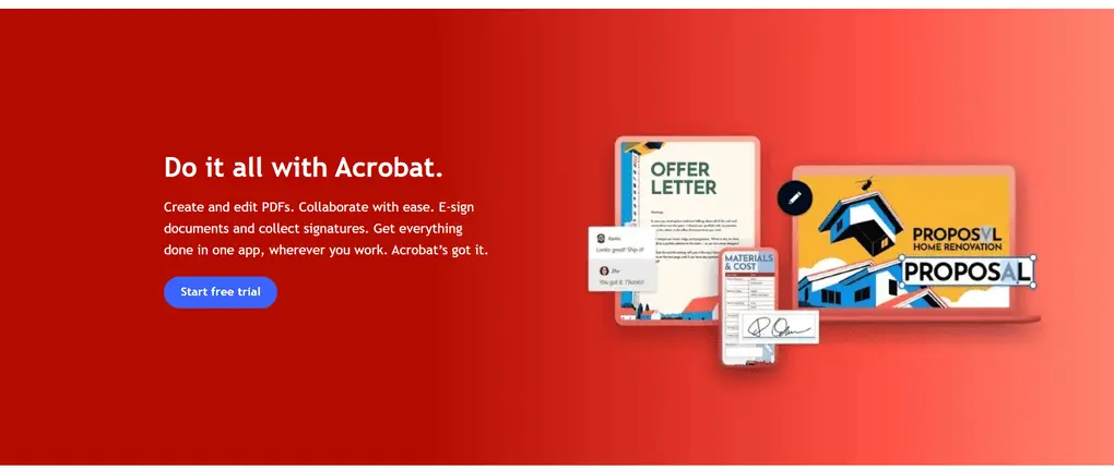 Adobe Acrobat review - PDF editor interface, as taken from The Business Dive