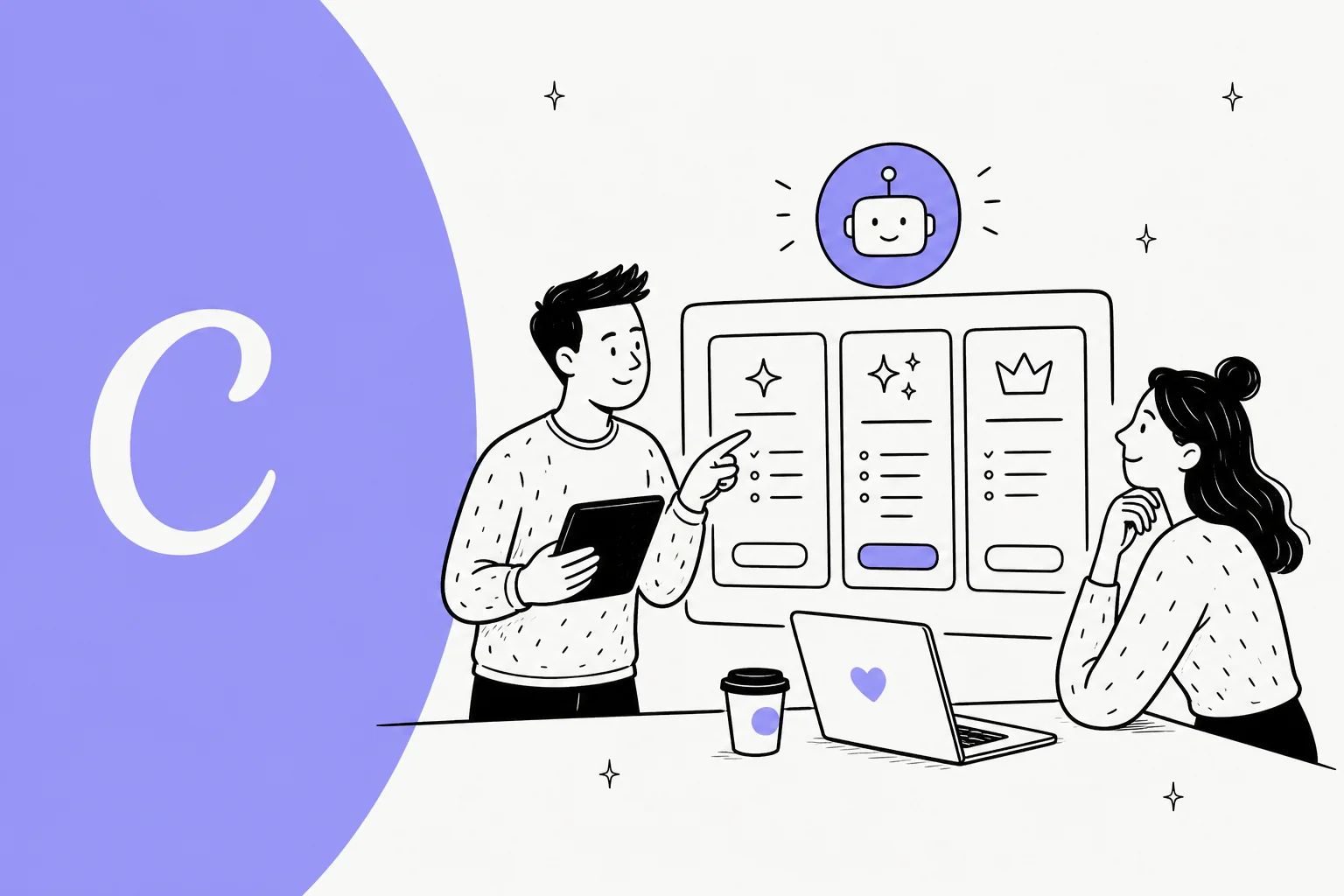 Canva logo on a warm illustrated background for a Canva AI pricing breakdown post