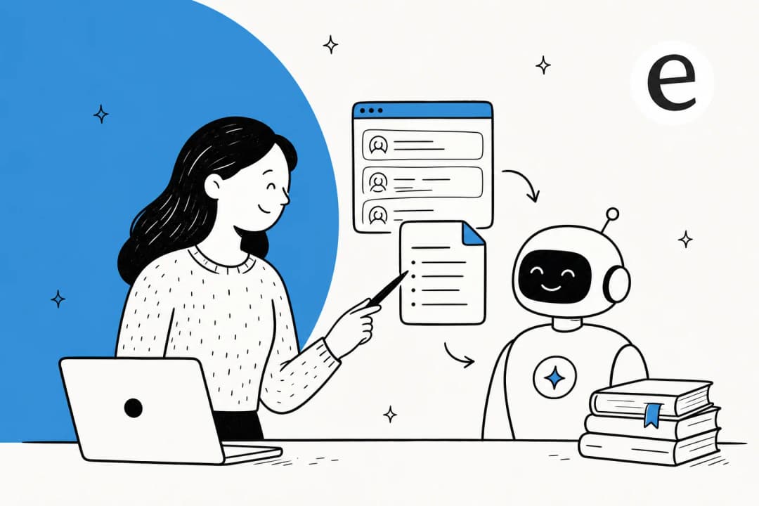 Illustration of the five stages of training an AI support agent