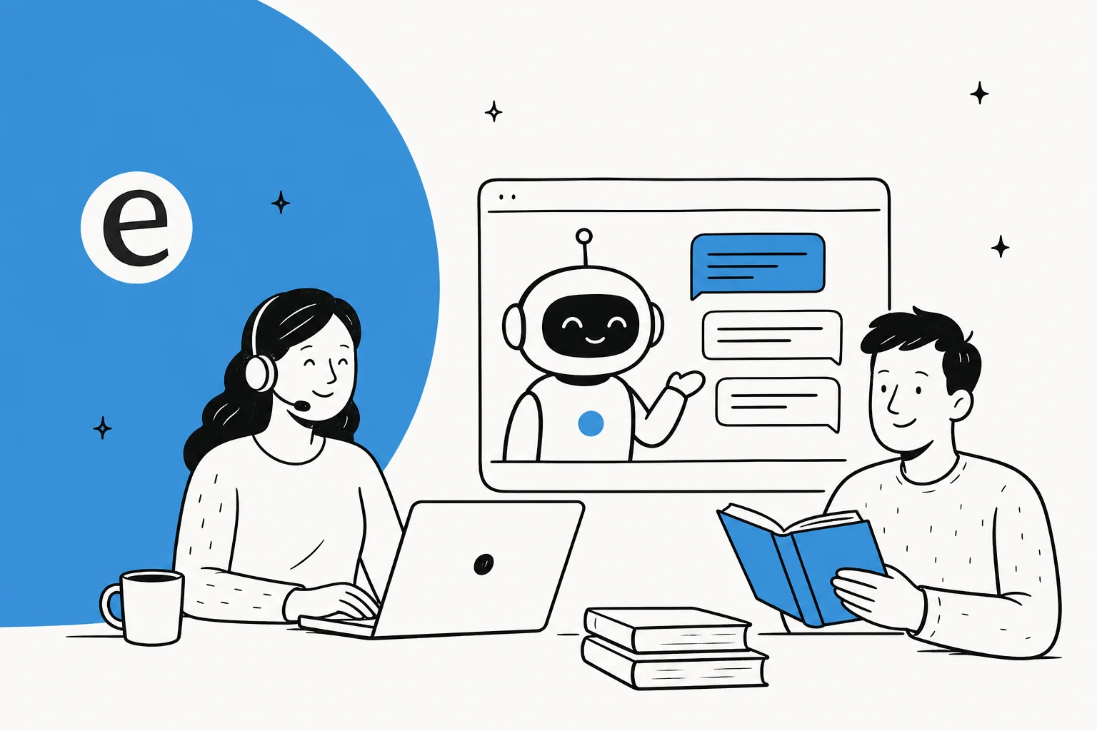 An AI support layer answering student, parent, and faculty questions across a campus and online learning platform