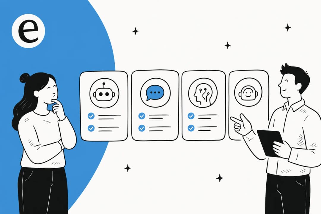 Illustrated banner for a 2026 roundup of the best AI tools for B2B customer support