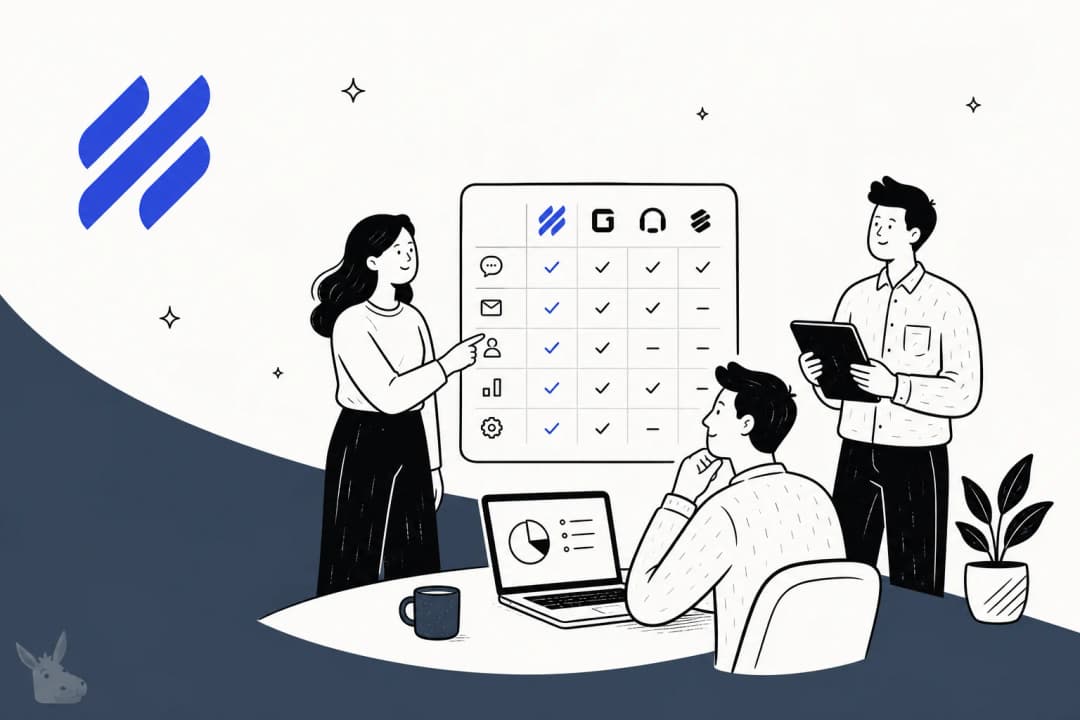 Hero illustration for the top Help Scout alternatives roundup, featuring the Help Scout logo