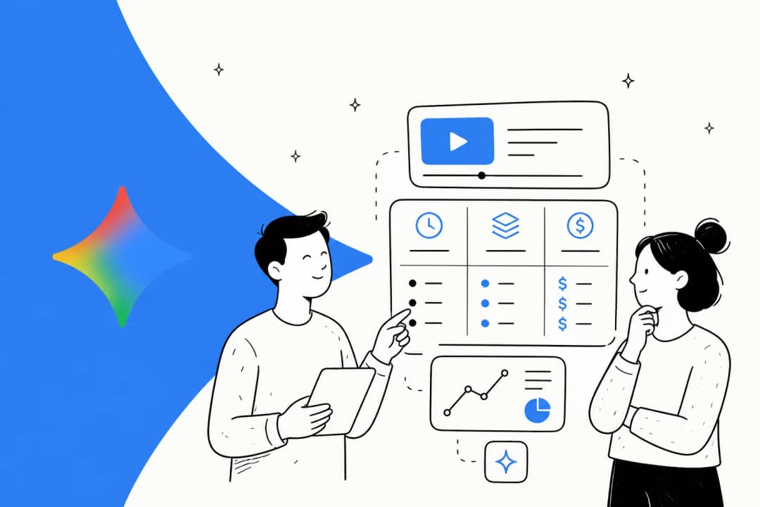 Illustration representing Gemini Omni Flash's per-second AI video generation pricing