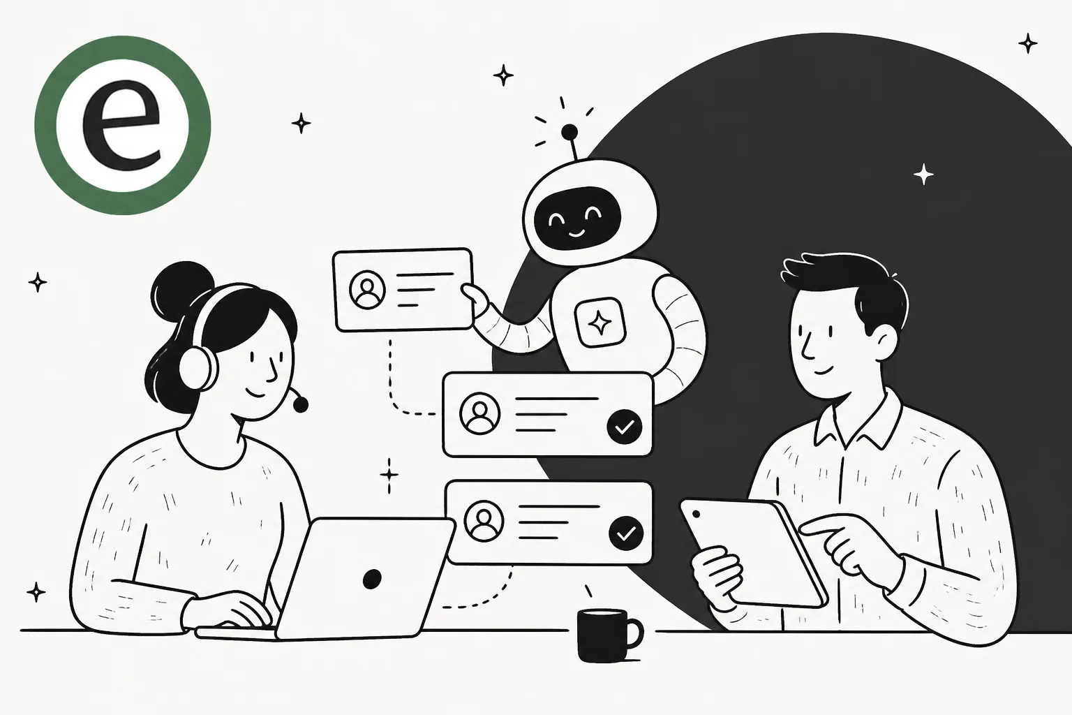 Hero illustration for a 2026 roundup of the best AI agents for customer service