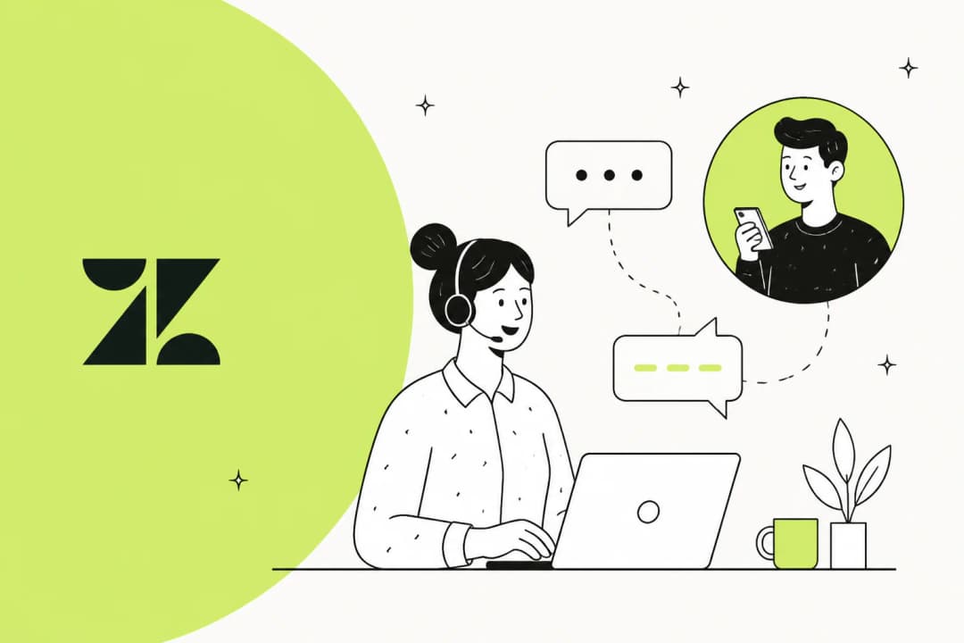 Illustration of Zendesk Sunshine Conversations powering live chat and messaging channels