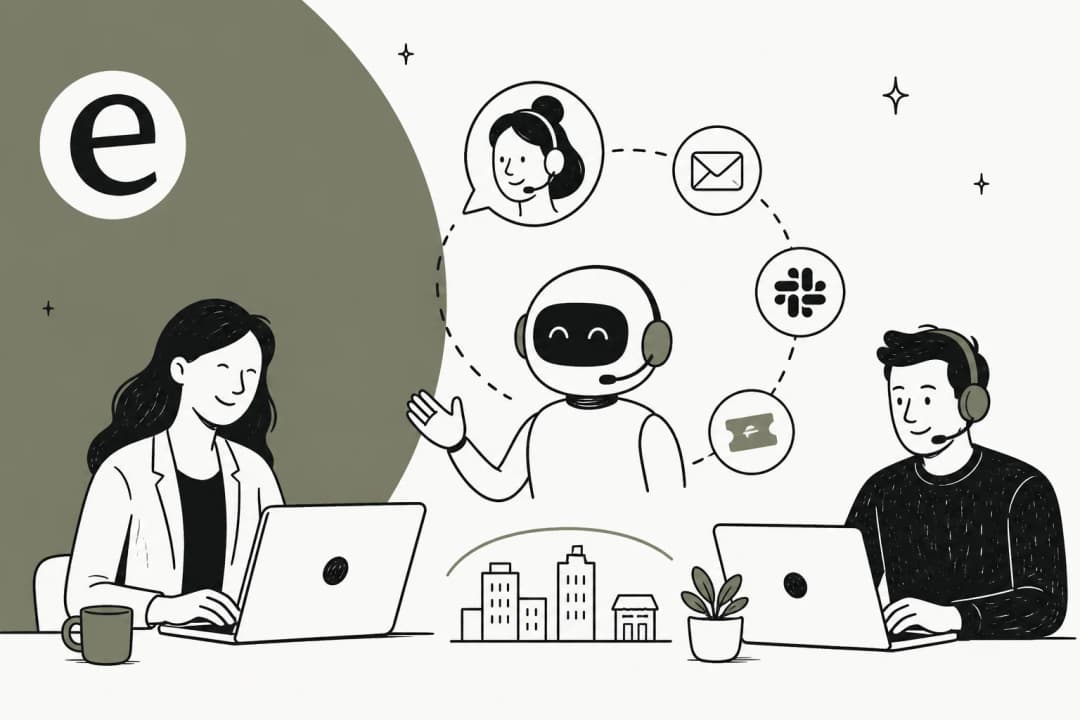 Illustration of one agency account branching out to three separate client support setups
