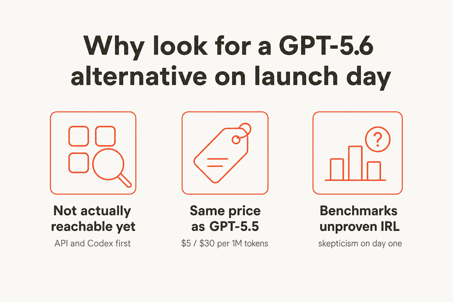 Three concrete reasons people shop for a GPT-5.6 Sol alternative even after it went public
