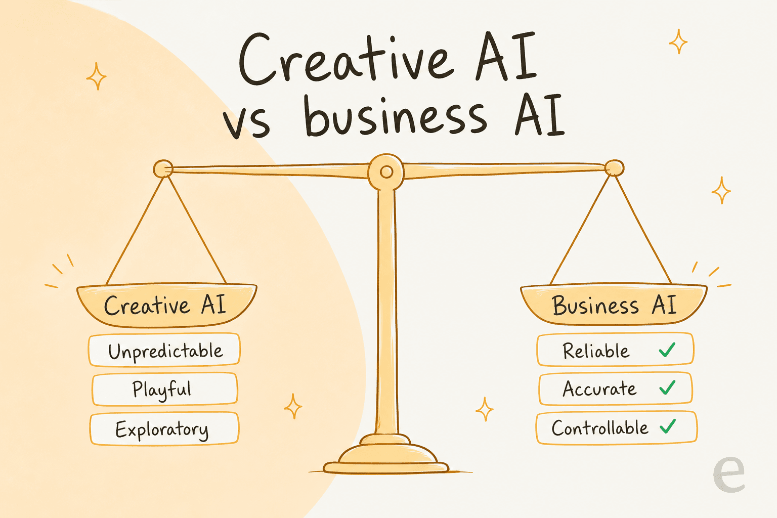 Creative AI optimizes for surprise, business AI optimizes for reliability