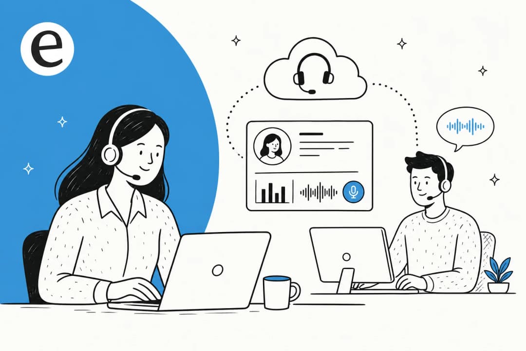 Illustration of a modern cloud call center technology stack
