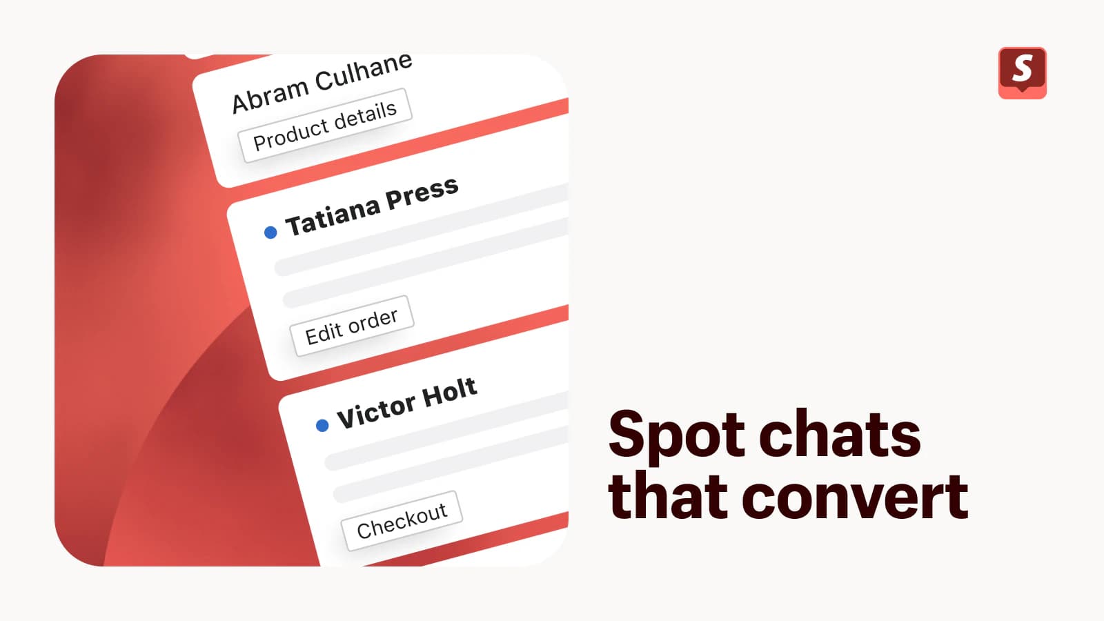 Shopify Inbox automatically classifies chats so you can spot the ones likely to convert, as taken from Shopify
