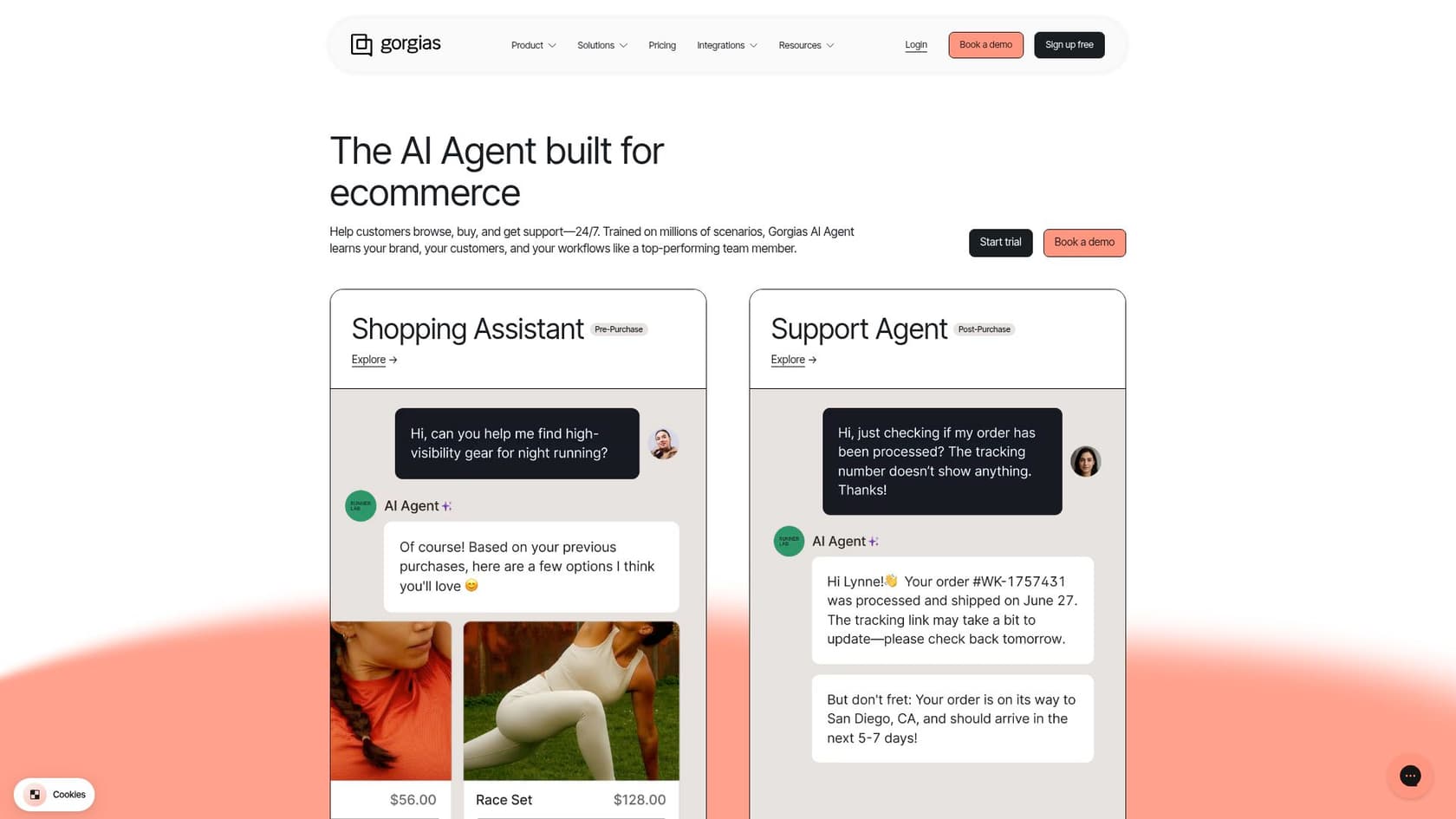 The Gorgias AI Agent product page