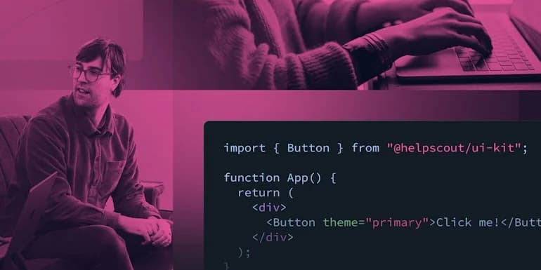 A developer building a Help Scout custom app with the @helpscout/ui-kit, as taken from Help Scout