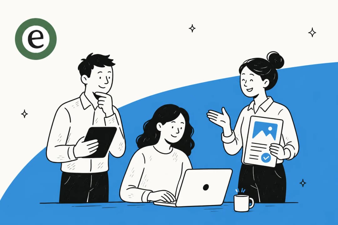 Illustration comparing AI tools for writing customer case studies