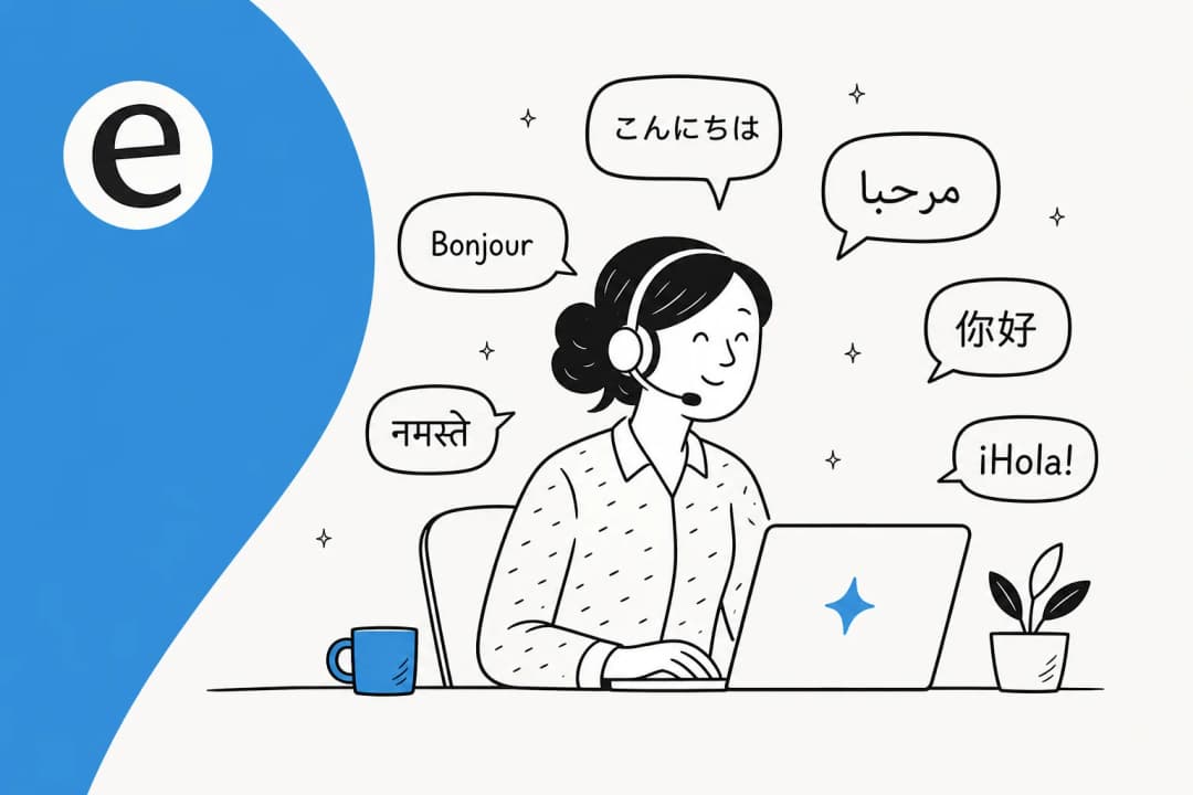 An AI support agent answering tickets in several languages at once