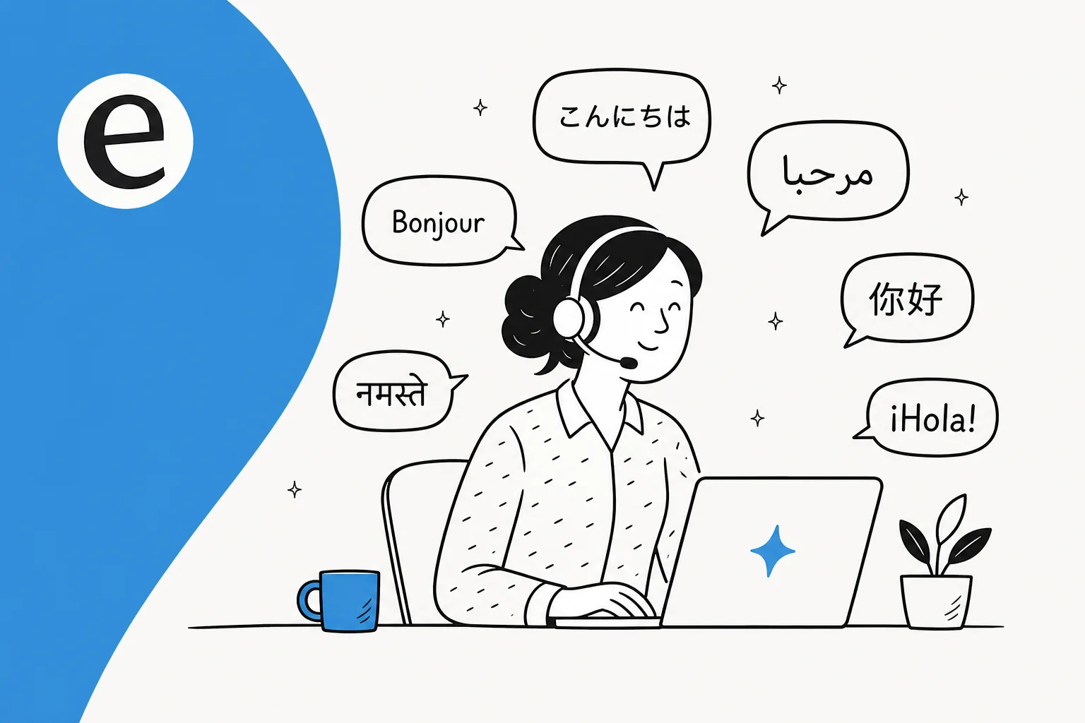 An AI support agent answering tickets in several languages at once