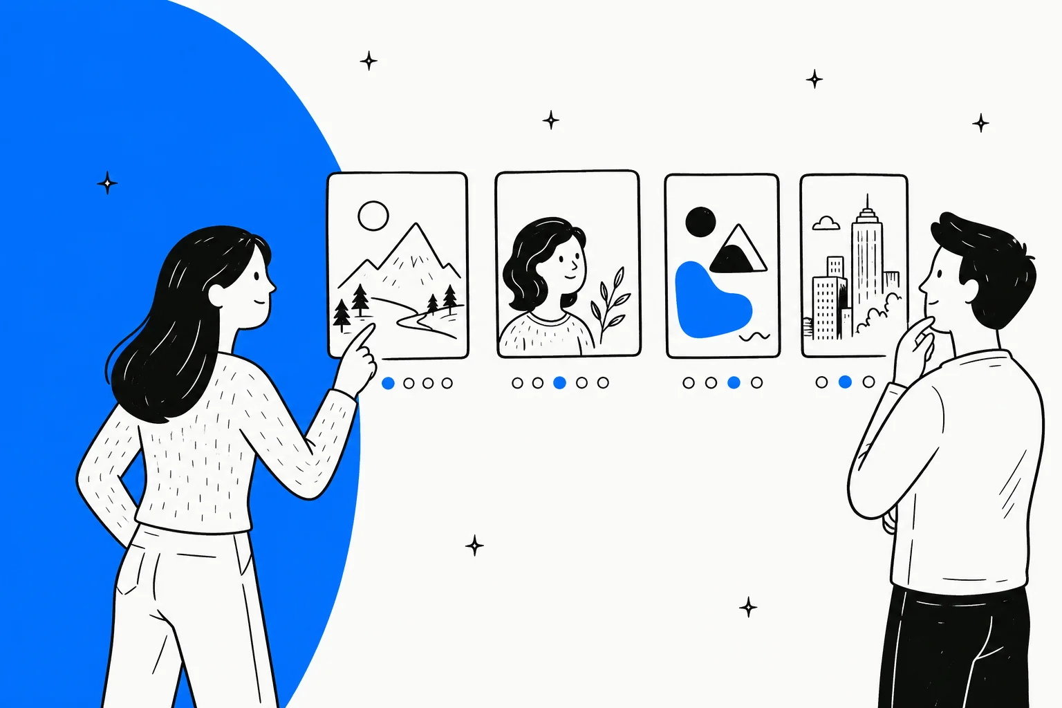 Grid of AI-generated visual tiles in blue tones representing Meta Muse Image alternatives