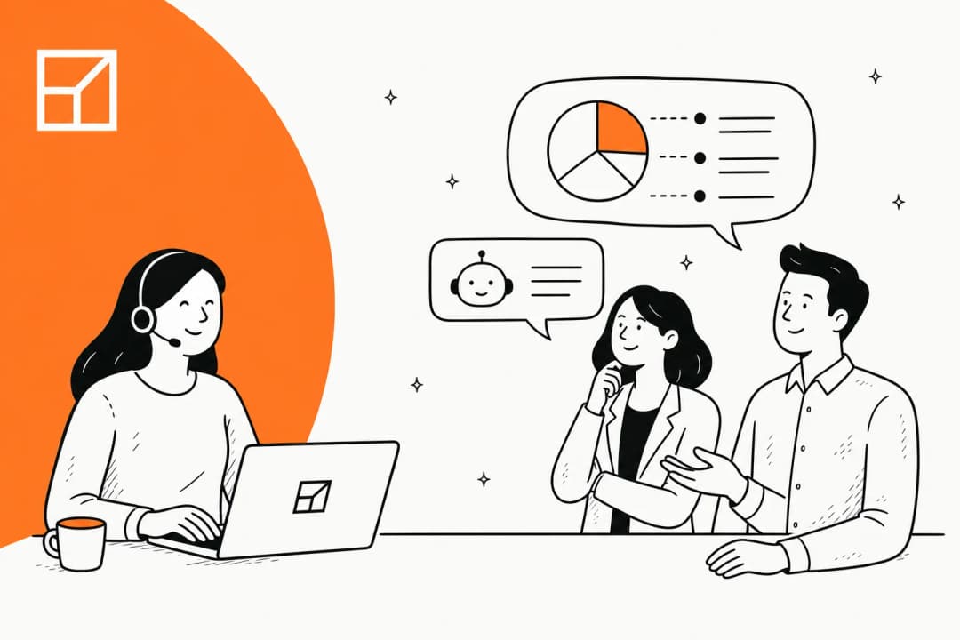 Gradient Labs pricing breakdown illustration in warm orange