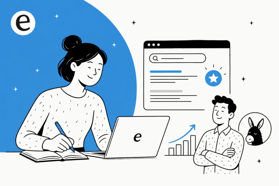 Editorial illustration about whether AI-written how-to guides can rank in Google search