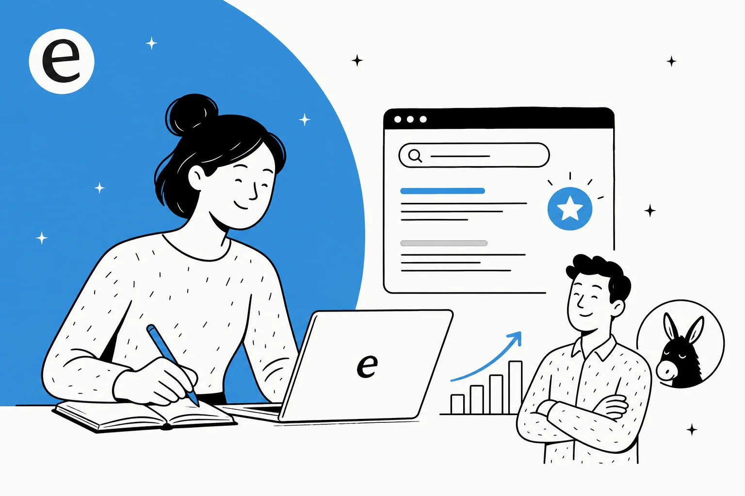 Editorial illustration about whether AI-written how-to guides can rank in Google search