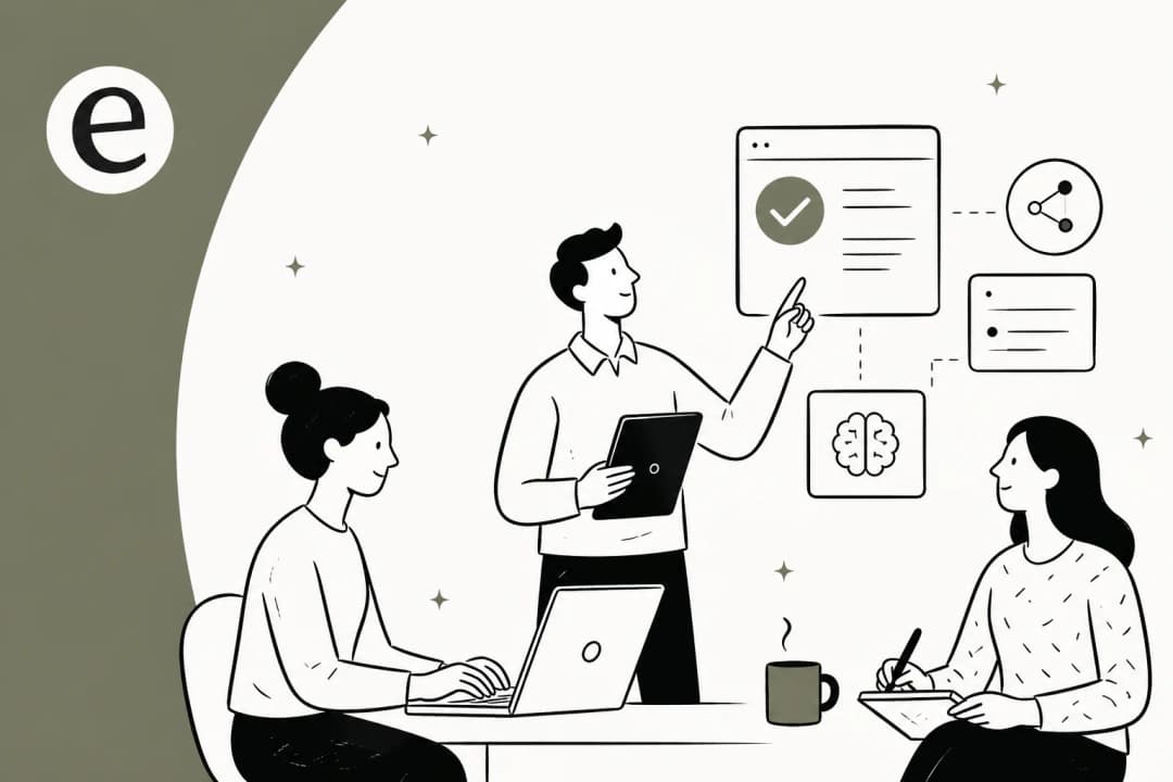 Editorial illustration showing a document being analyzed for AI content patterns